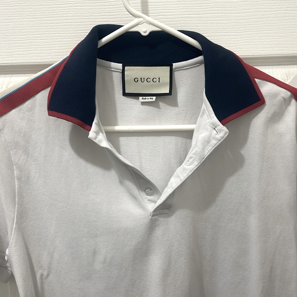 Gucci White Short Sleeved Polo Casual Shirt